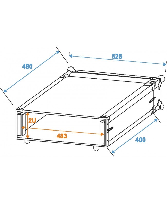 ROADINGER Effect Rack CO DD, 2U, 40cm deep, black 19" Rack