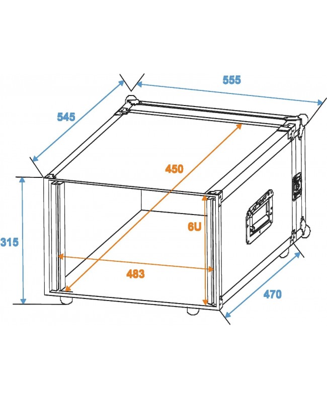 ROADINGER Rack Profi 6U 45cm Rack 19"