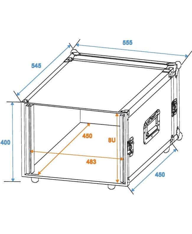 ROADINGER Rack Profi 8U 45cm 19" Rack