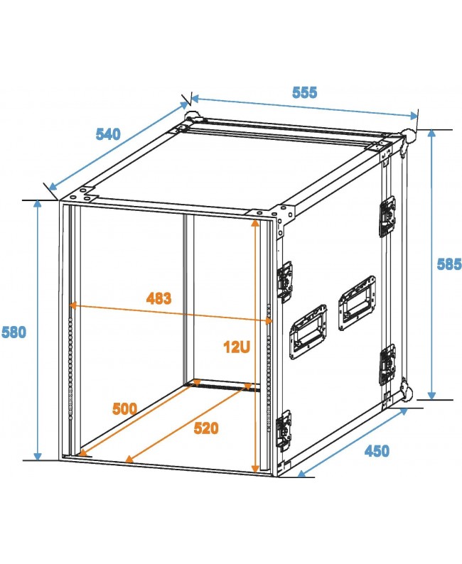 ROADINGER Rack Profi 12U 45cm 19" Rack