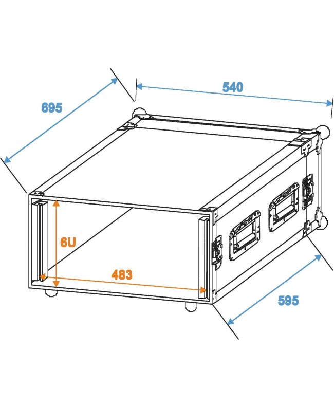 ROADINGER Amplifier Rack PR-2ST, 10U, 57cm deep Rack 19"