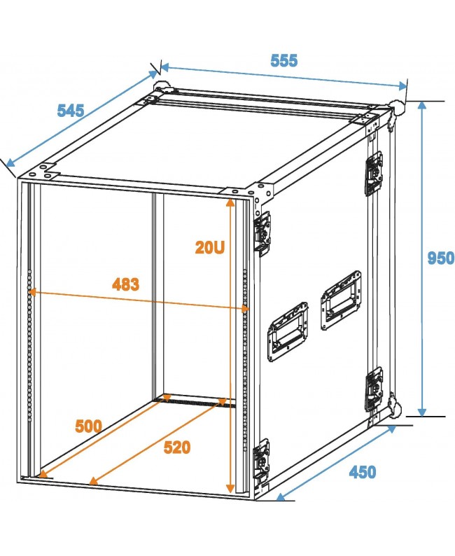 ROADINGER Rack Profi 18U 45cm 19" Racks