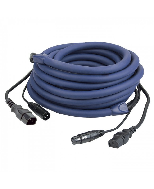 DAP FP12 - IEC/XLR M - IEC/XLR F - DMX / Power - 1.5 m Hybrid Cables Power & DMX Signal