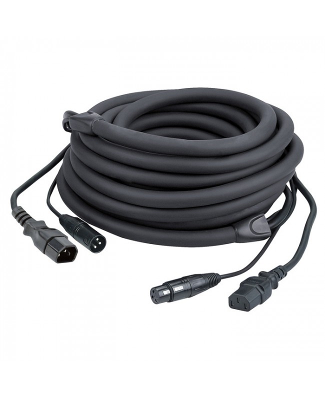 DAP FP12 - IEC/XLR M - IEC/XLR F - DMX / Power - 3 m Hybrid Cables Power & DMX Signal