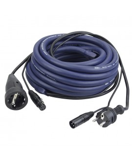 DAP FP05 - Schuko/XLR M - Schuko/XLR F - DMX / Power - 6 m Hybrid Cables Power & DMX Signal