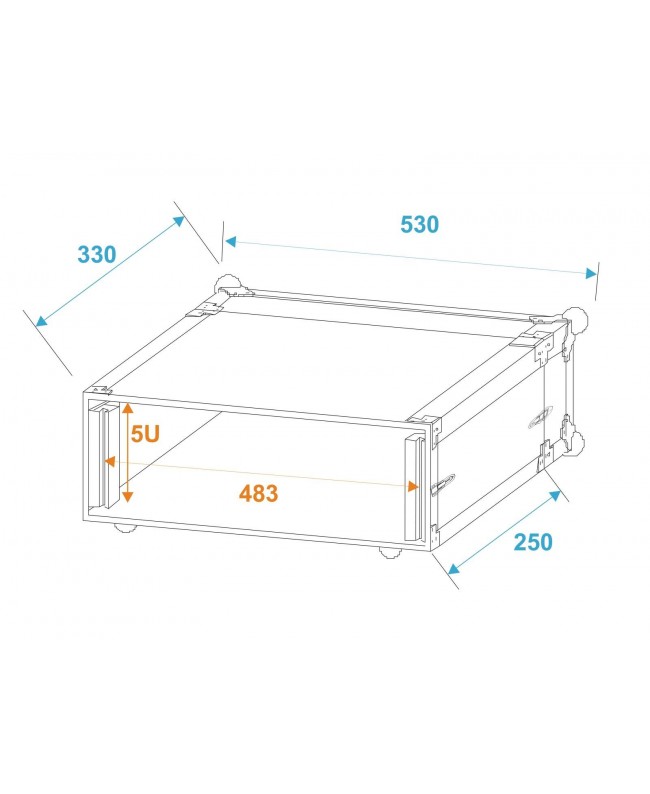 ROADINGER Effect Rack CO DD, 5U, 24cm deep, black Rack 19"