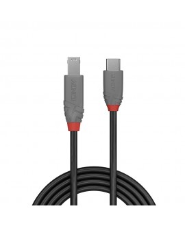 LINDY 36668 3m USB 3.2 Type C to B Cable, 5Gbps, Anthra Line