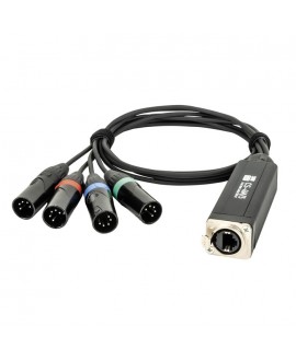 Showgear CS-4M/5 - 4-channel DMX shuttle snake via network cable DMX Adapter Cables