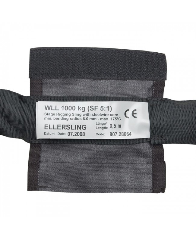 Eller Steel Sling 1 Ton WLL - Black, 0.5 m Cinghie e funi