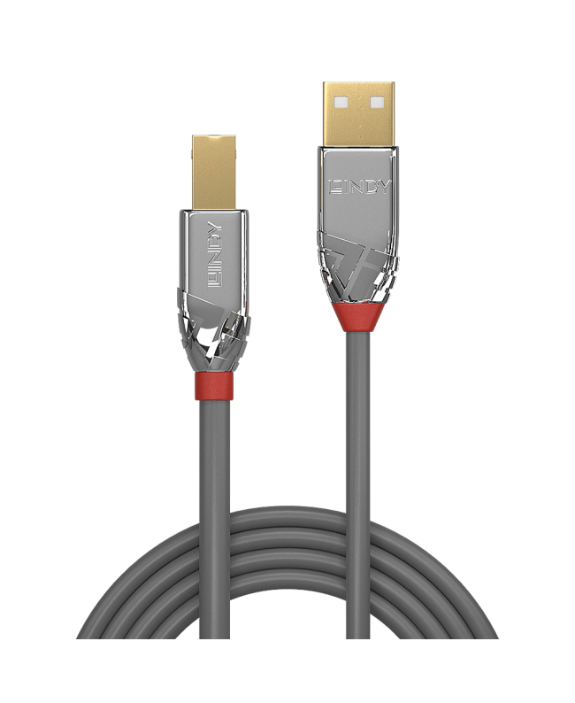 LINDY 36641 USB 2.0 Type A to B Cable, Cromo Line 1m Cavi USB