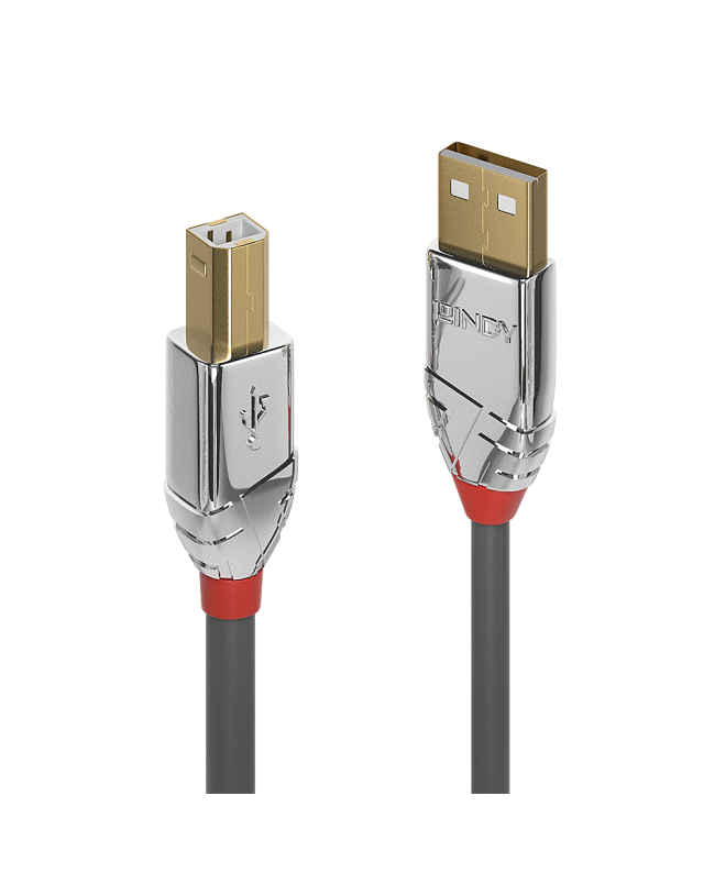 LINDY 36641 USB 2.0 Type A to B Cable, Cromo Line 1m USB Cables