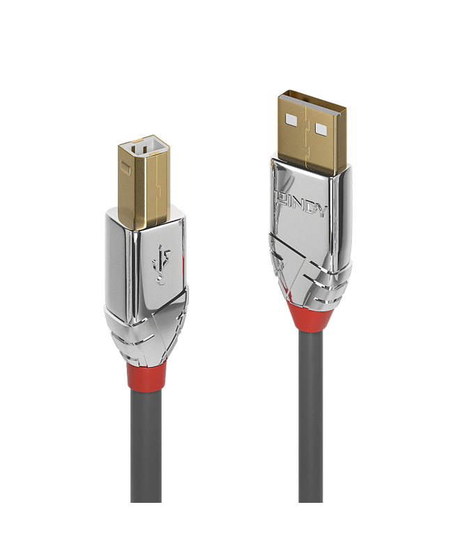 LINDY 36644 USB 2.0 Type A to B Cable, Cromo Line 5m USB Cables