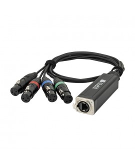 Showgear CS-4F/3 - 4-channel DMX shuttle snake via network cable DMX Adapter Cables