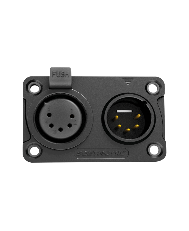 Seetronic C5F2C-W-B XLR 5P In/Output Combination Chassis 5-Pin XLR Chassis Connectors