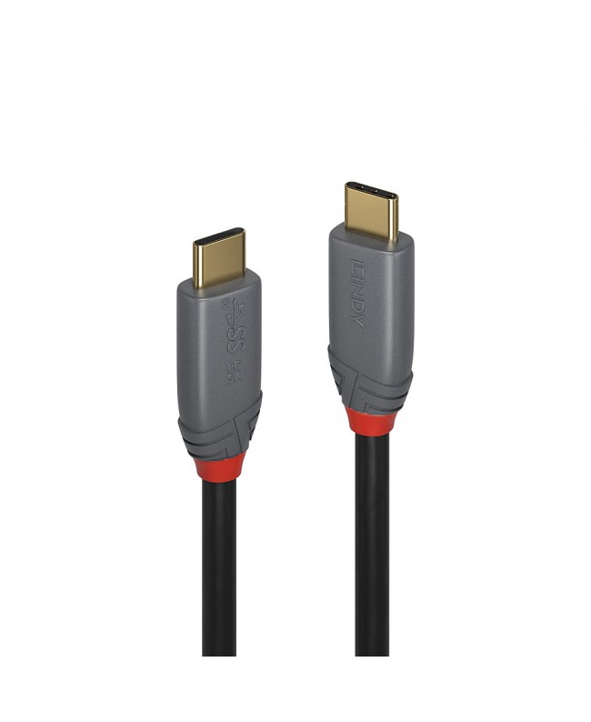 LINDY 36902 1.5m USB 3.2 Typ C Kabel, 20GBit/s, 5A, PD, Anthra Line USB Kabel