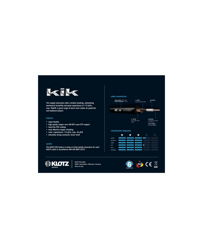 KLOTZ KIKKG6.0RRSW Instrument Cables
