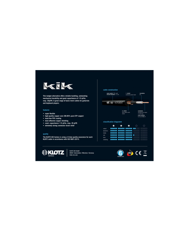 KLOTZ KIK 3.0 PPSW Cavi per chitarra