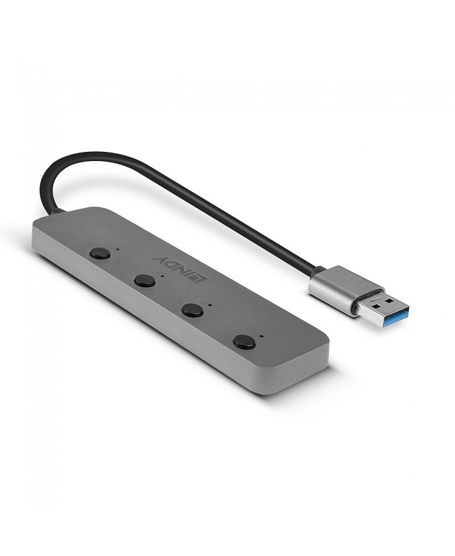 LINDY 43309 4 Port USB 3.0 Hub with On/Off Switches Accessories