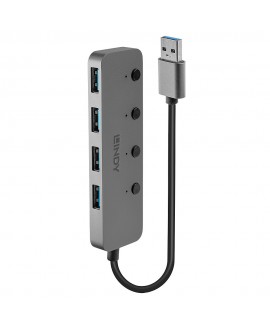 LINDY 43309 4 Port USB 3.0 Hub with On/Off Switches PC accessories