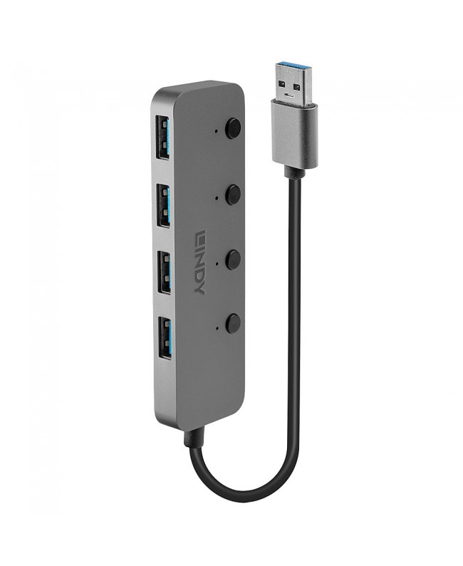 LINDY 43309 4 Port USB 3.0 Hub mit Ein-/Ausschaltern Computer Zubehör