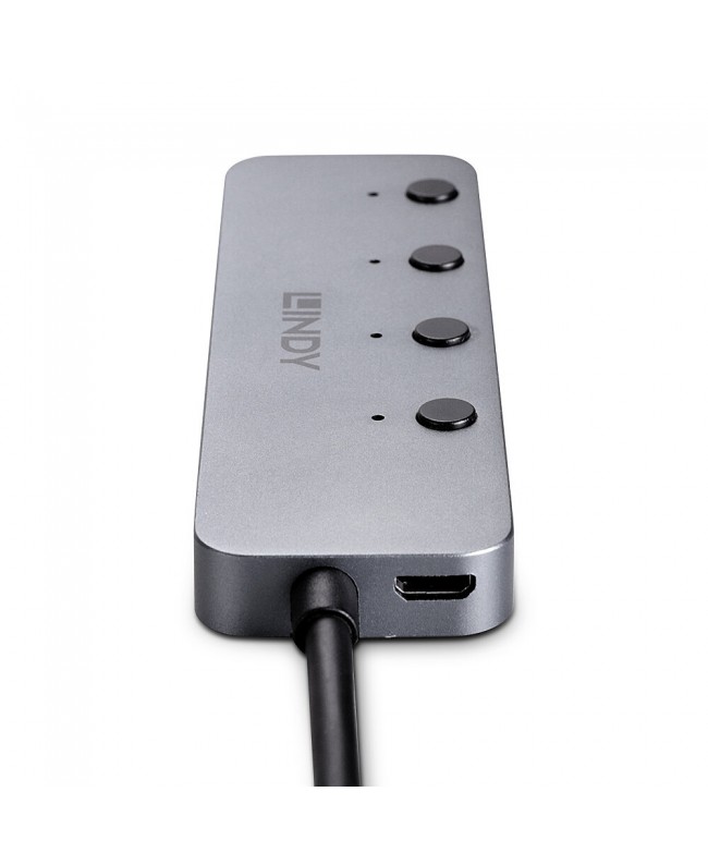 LINDY 43383 4 Port USB 3.2 Typ C Hub mit Ein-/Ausschalter Computer Zubehör