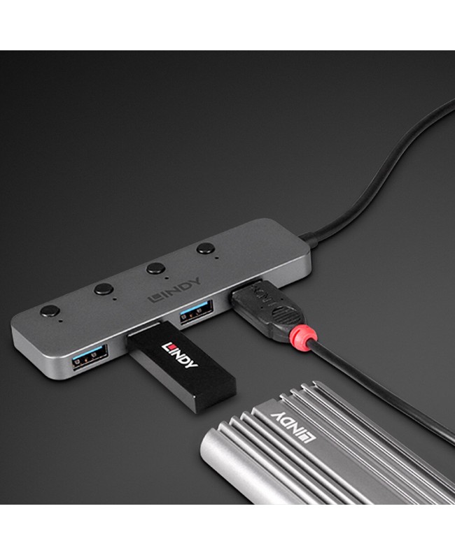 LINDY 43383 4 Port USB 3.2 Type C Hub with On/Off Switches Accessories