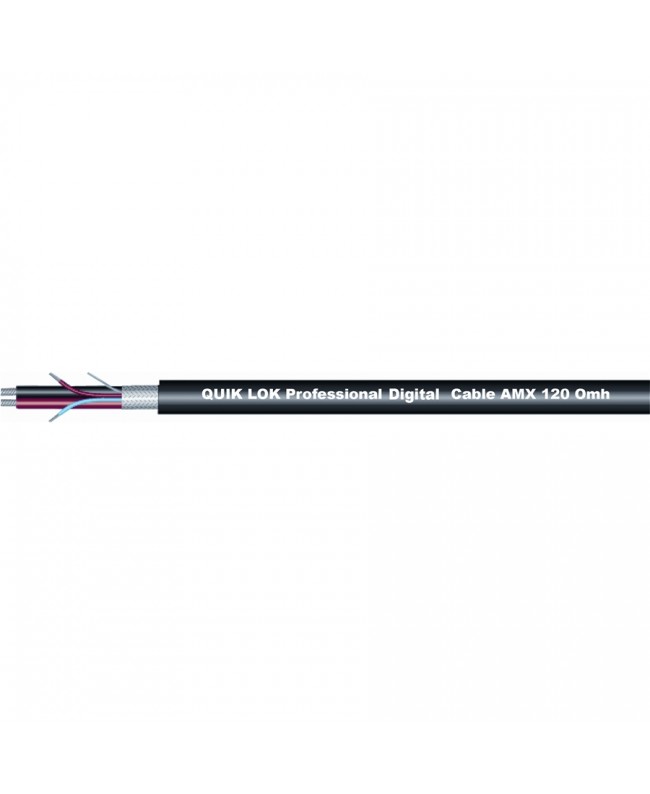 QUIK LOK CM/826 BK AMX DMX Kabel + Stromversorgung | 100m Hybridkabel Strom- und DMX-Signal