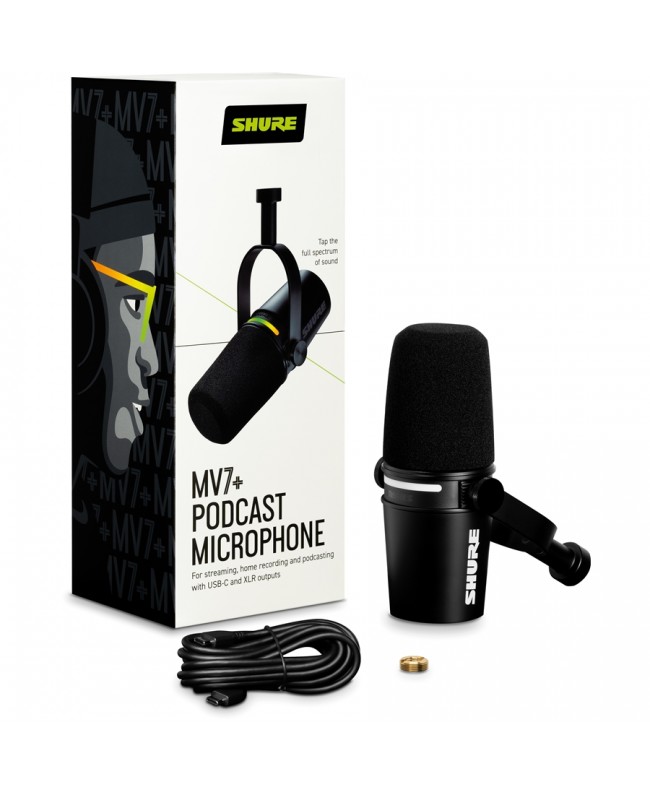 SHURE MV7+ Black USB Microphones