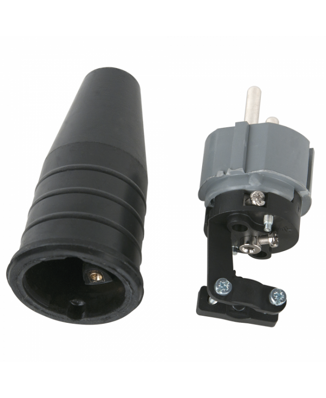PCE Rubber Schuko Connector Male Connettori volanti SCHUKO