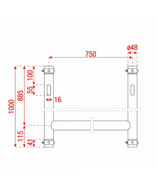 Showgear H-Downrigger argento (FT/FQ) Accessori per tralicci