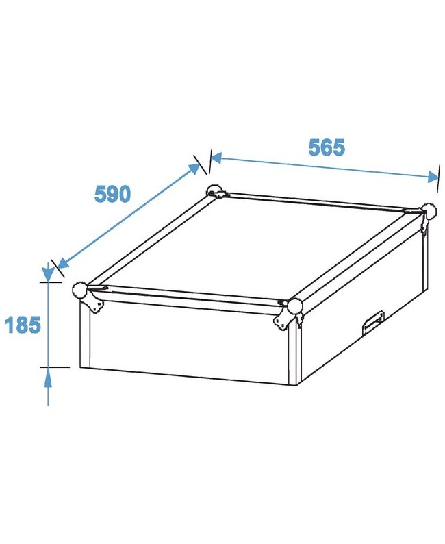 ROADINGER Special Combo Case LS5 Laptop Desk, 12U 19" Rack