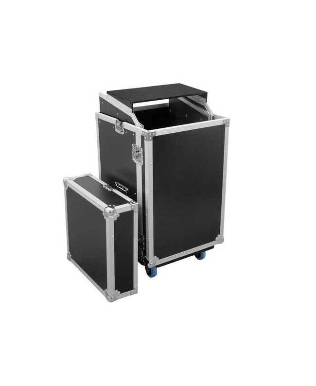 ROADINGER Special Combo Case Pro LS5 Laptop Desk, 17U with wheels 19" Racks