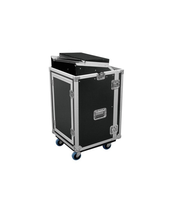ROADINGER Special Combo Case Pro LS5 Laptop Desk, 17U with wheels 19" Racks