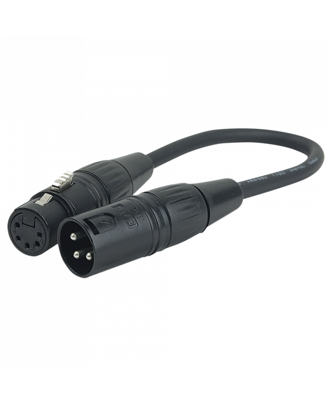 DAP FLA37 - XLR 3P male to XLR 5P female DMX Adapterkabel