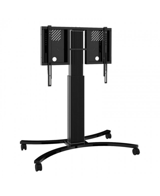 CELEXON Expert electrically height-adjustable Display Trolley for Monitors 42-86" - 50 cm Floor Supports