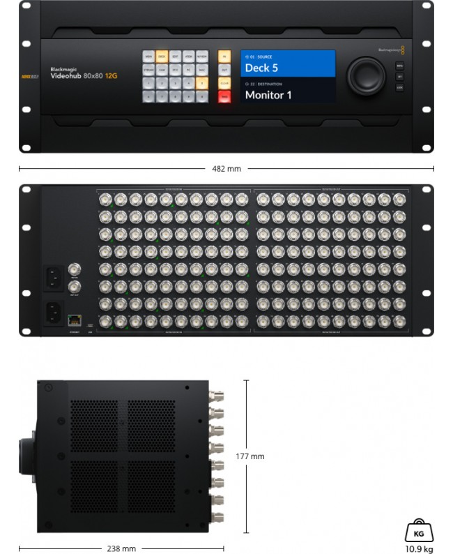 Blackmagic Design Videohub 80x80 12G Mixer Video & Switcher