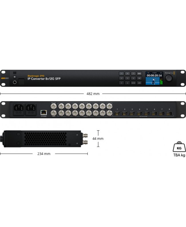 Blackmagic Design 2110 IP Converter 8x12G SFP Convertors