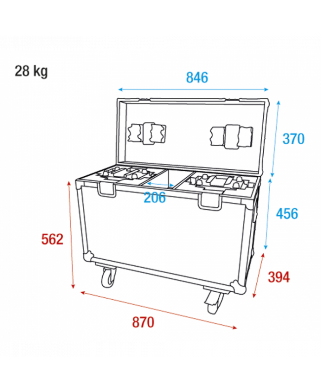 Showtec Case for 2 x Shark - The Meg Cases for moving lights