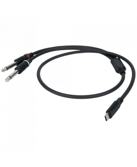 DAP FL111 - USB-C to 2 Mono Jack L/R 0,75m Y Cables