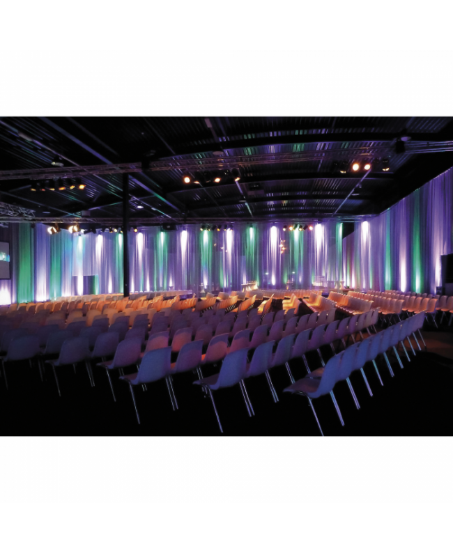 Showgear Voile CS Curtain, 55 g/m² Black - 300 x 400 cm Pipe & Drape Textiles
