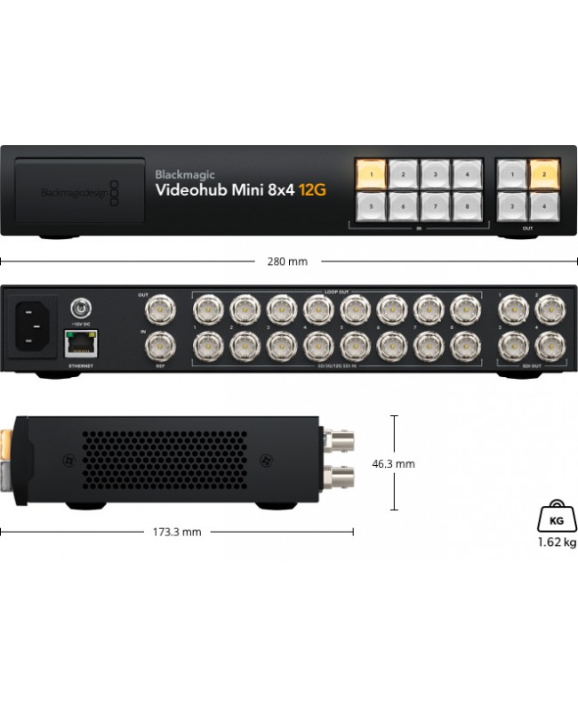 Blackmagic Design Videohub Mini 8x4 12G Matrici Video