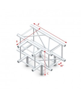 Milos Pro-40 Square F - T-Cross + Down 4-way 90° Pro-40 Square