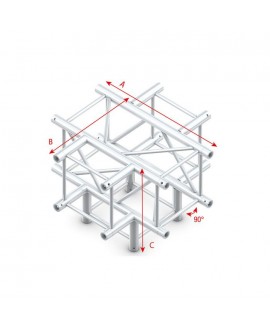 Milos Pro-40 Square F - Cross + Down 5-way 90° Pro-40 Square