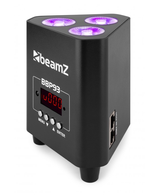 Beamz BBP93 Uplight 3x10W 4in1 DMX IRC Battery Lights