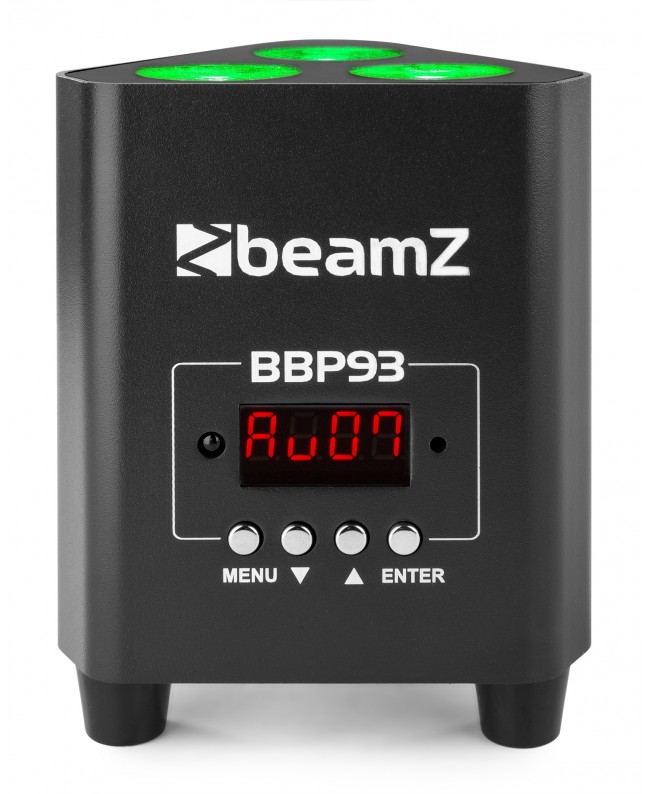 Beamz BBP93 Uplight 3x10W 4in1 DMX IRC Battery Lights