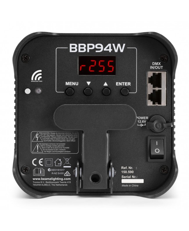 Beamz BBP94W Uplight 4x12W 6in1 EL IRC Batteriebetriebene Leuchten