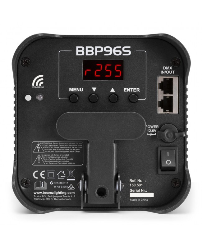 Beamz BBP96SB Uplight 6x12W 6in1 EL IRC Fari LED a batteria