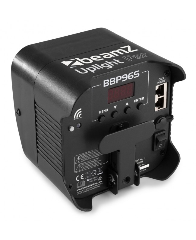 Beamz BBP96SB Uplight 6x12W 6in1 EL IRC Fari LED a batteria
