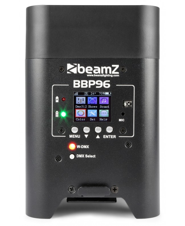Beamz BBP96 Uplight 6x12W 6in1 EL IRC Battery Lights