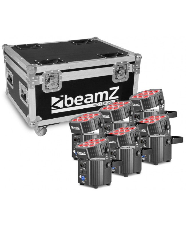 Beamz BBP60 Uplight Set 6pc.9x12W 6in1 FC Battery Lights